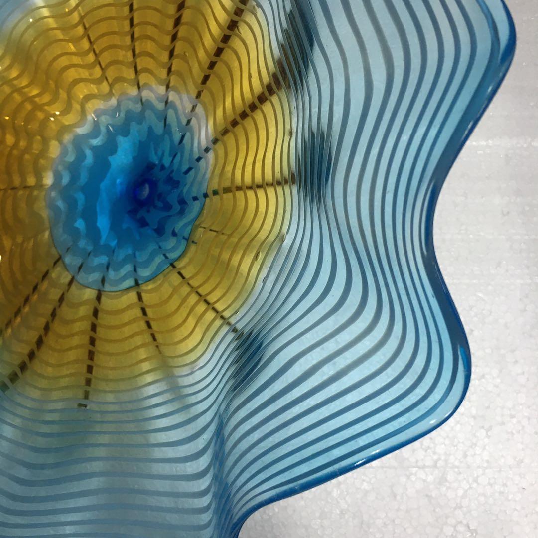 Murono Glass Wall Plates Blue And Yellow Color In Set